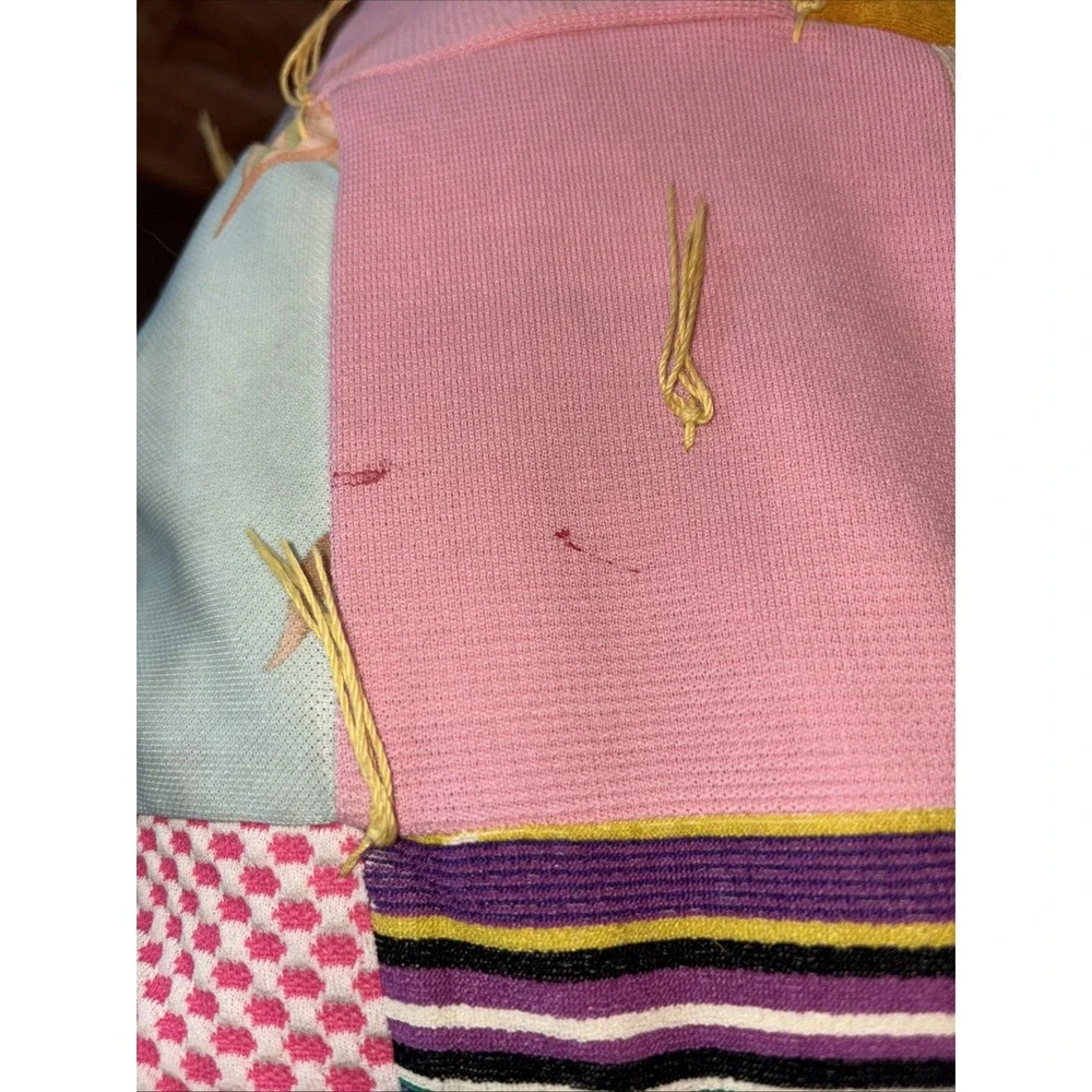 Vintage Polyester, Thread Tied Quilt, 77